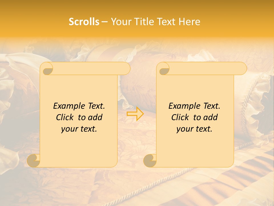 Beautiful Orange Pillows On The Beds Of Modern PowerPoint Template