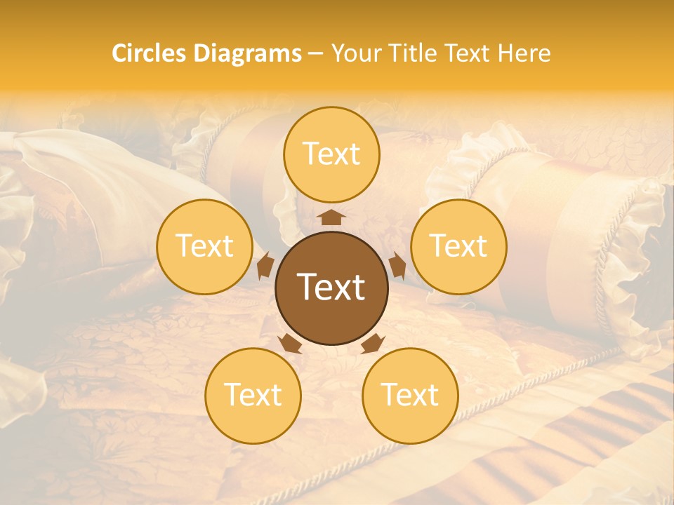 Beautiful Orange Pillows On The Beds Of Modern PowerPoint Template