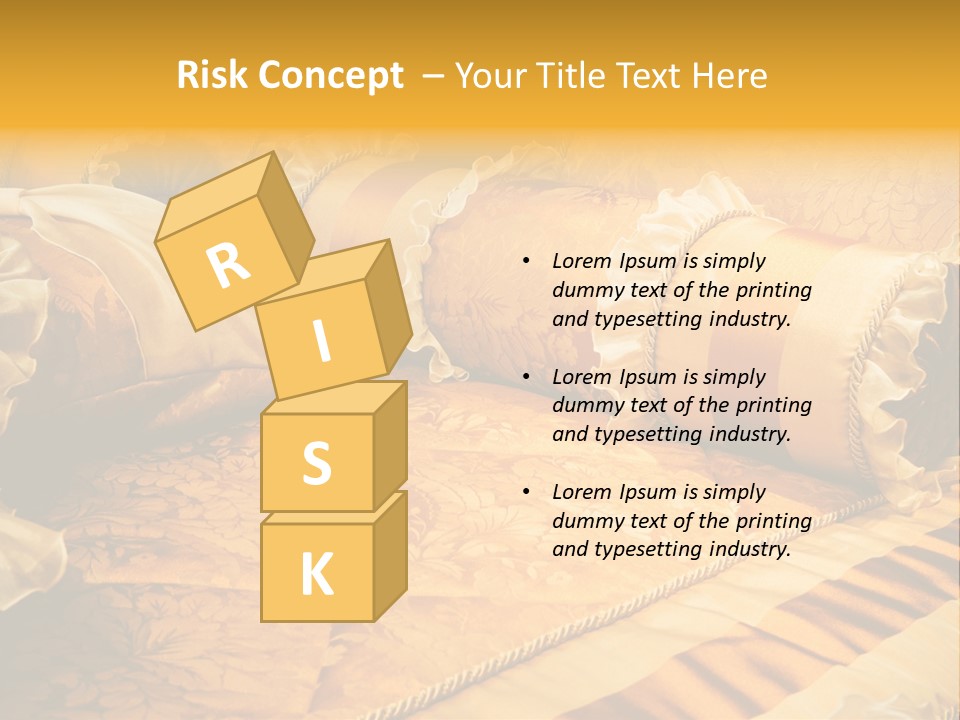 Beautiful Orange Pillows On The Beds Of Modern PowerPoint Template