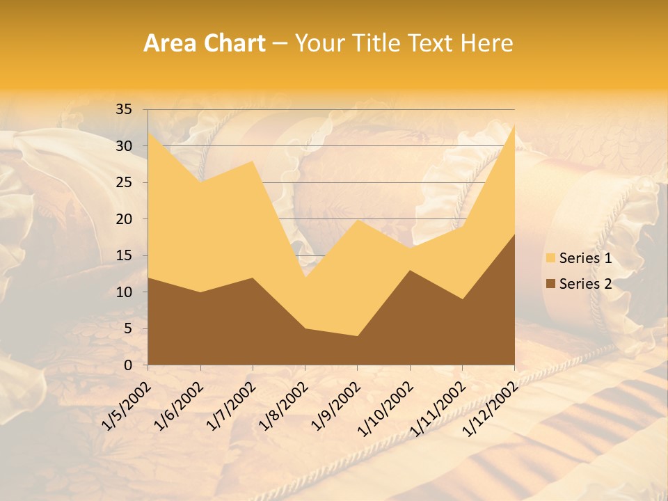 Beautiful Orange Pillows On The Beds Of Modern PowerPoint Template