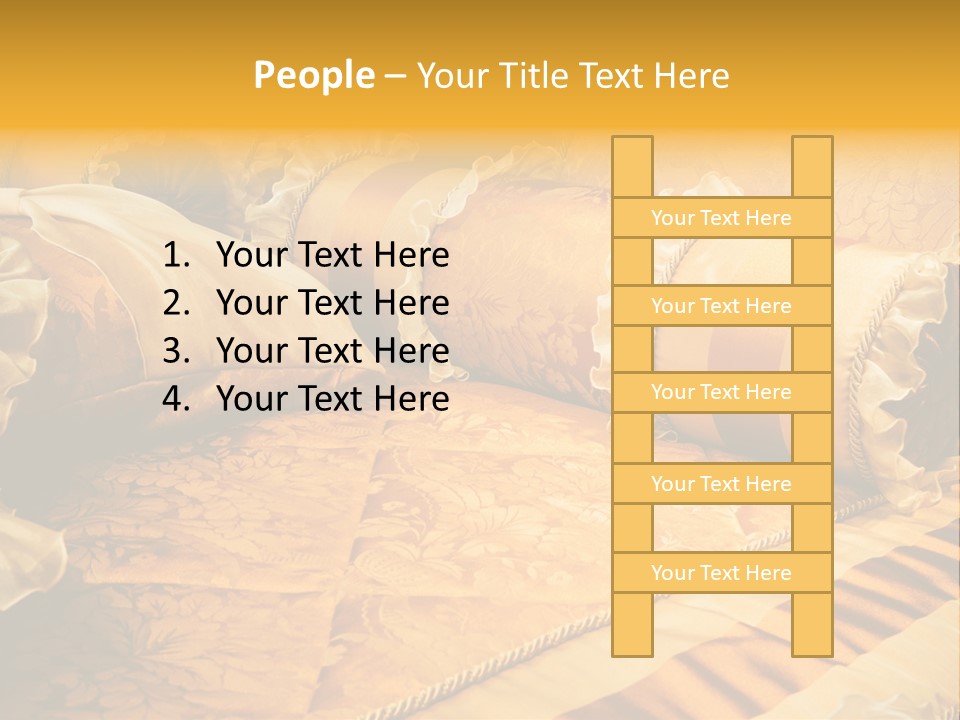 Beautiful Orange Pillows On The Beds Of Modern PowerPoint Template