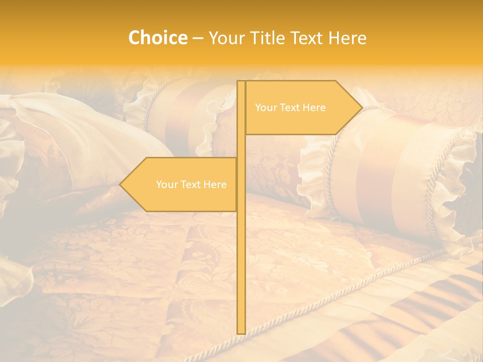 Beautiful Orange Pillows On The Beds Of Modern PowerPoint Template