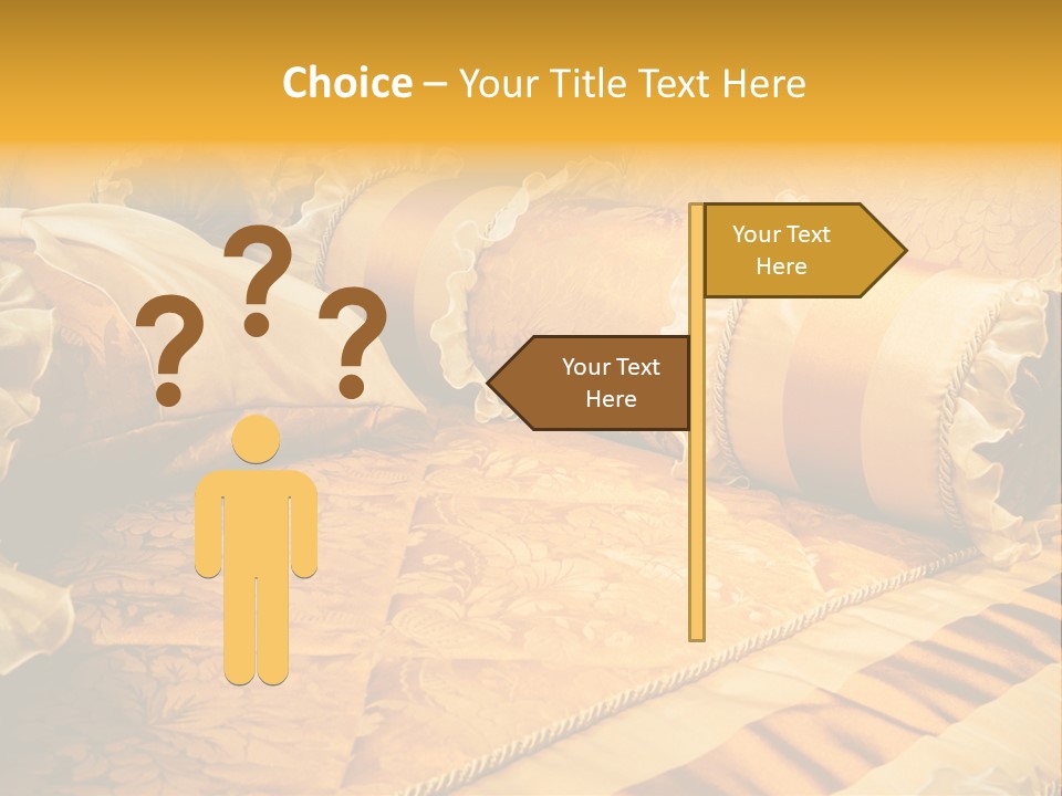 Beautiful Orange Pillows On The Beds Of Modern PowerPoint Template