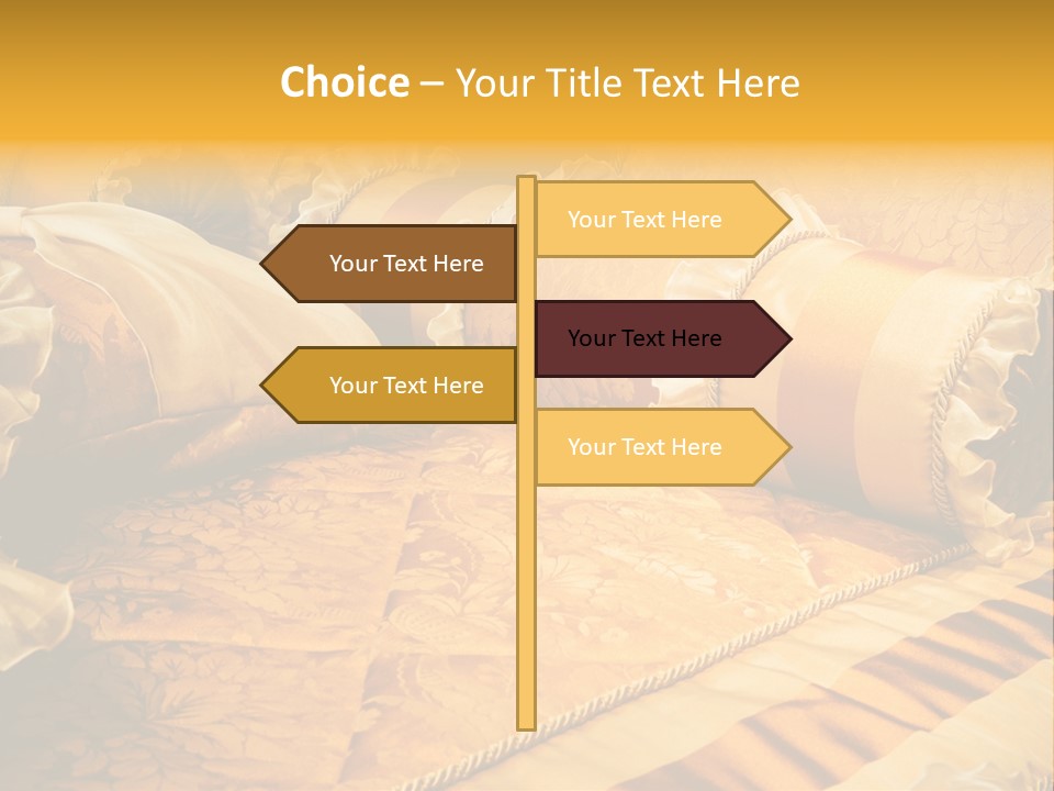 Beautiful Orange Pillows On The Beds Of Modern PowerPoint Template