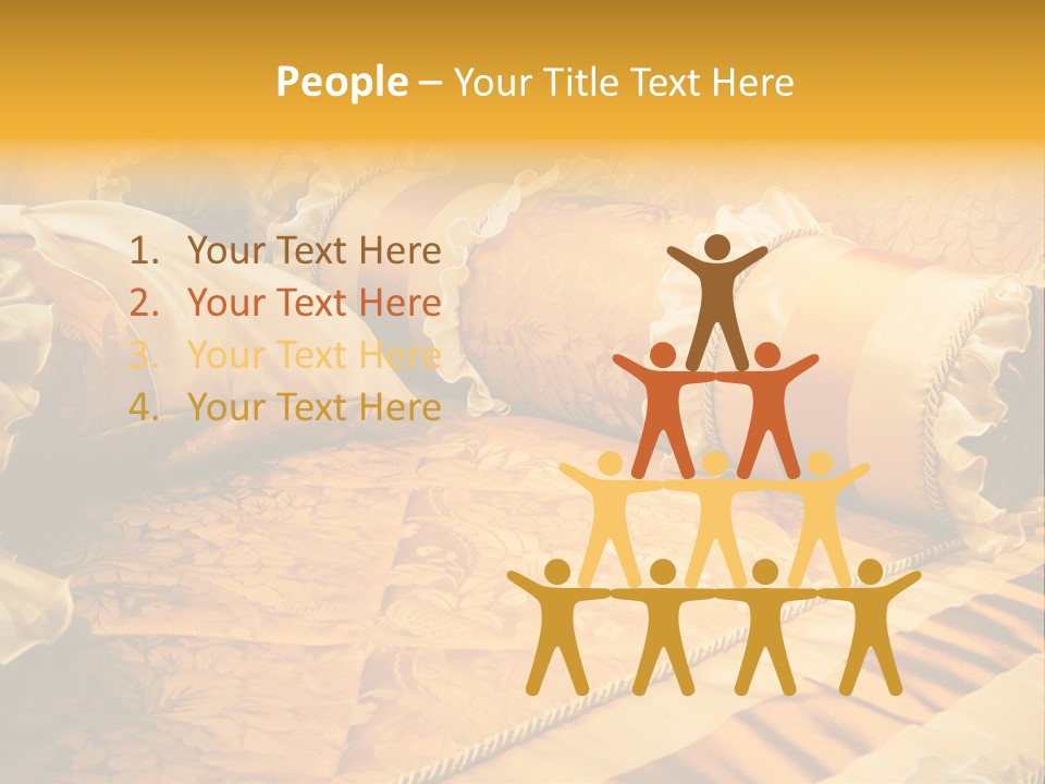 Beautiful Orange Pillows On The Beds Of Modern PowerPoint Template