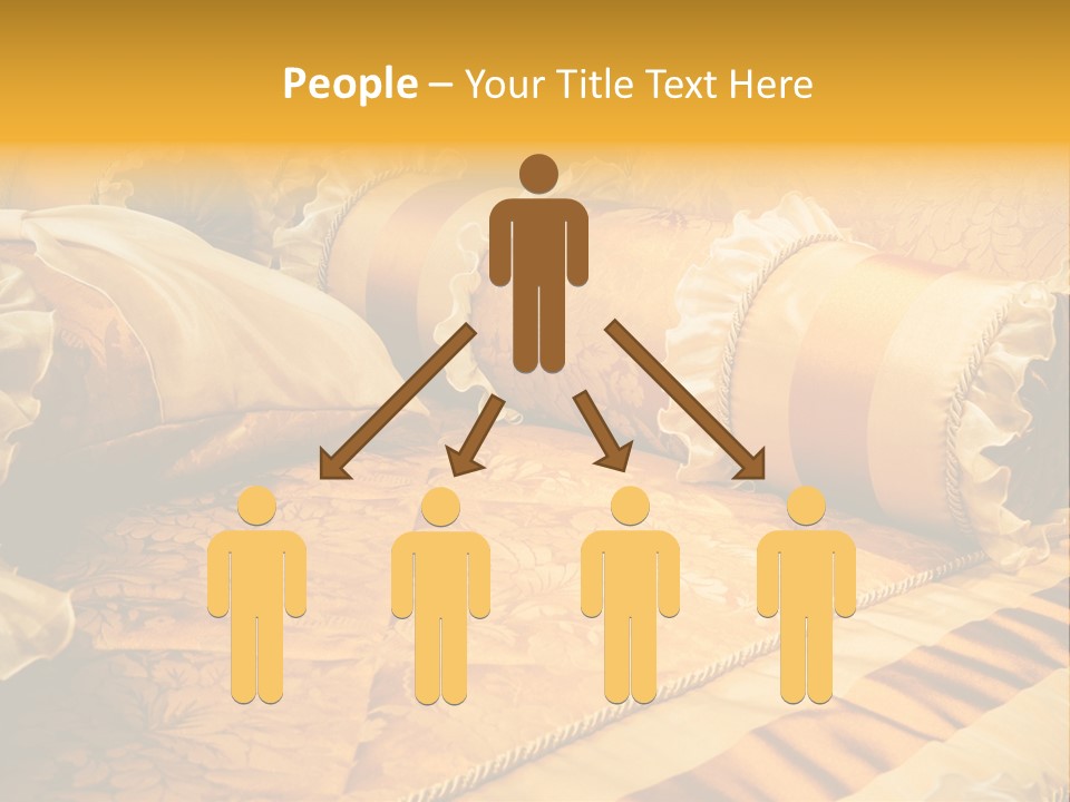 Beautiful Orange Pillows On The Beds Of Modern PowerPoint Template