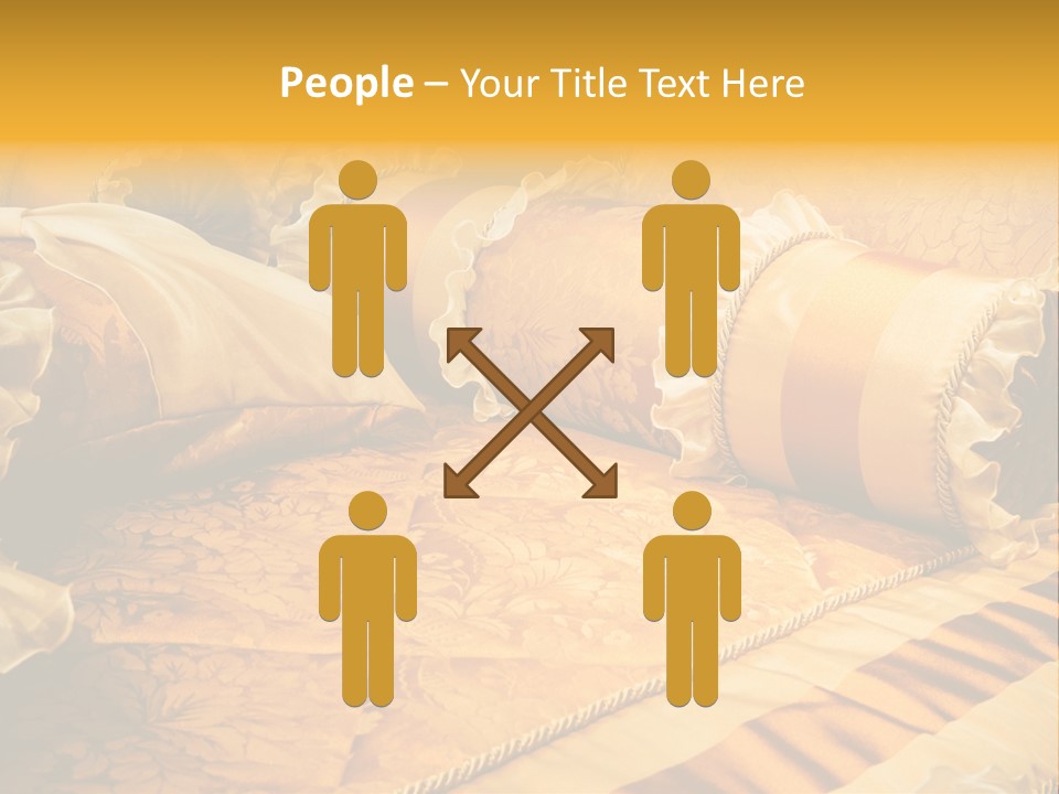 Beautiful Orange Pillows On The Beds Of Modern PowerPoint Template