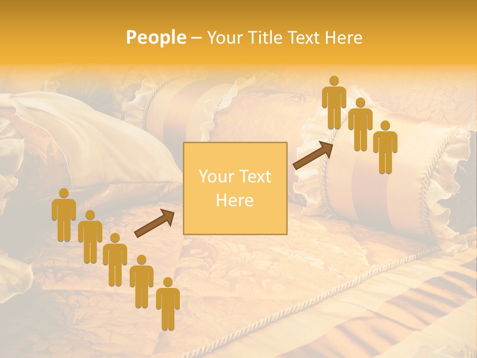 Beautiful Orange Pillows On The Beds Of Modern PowerPoint Template