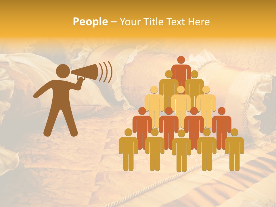 Beautiful Orange Pillows On The Beds Of Modern PowerPoint Template