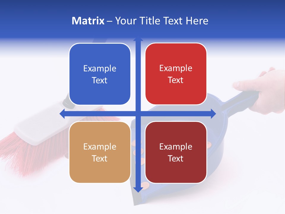 Money Sweeps Up In A Dustpan On White Background PowerPoint Template