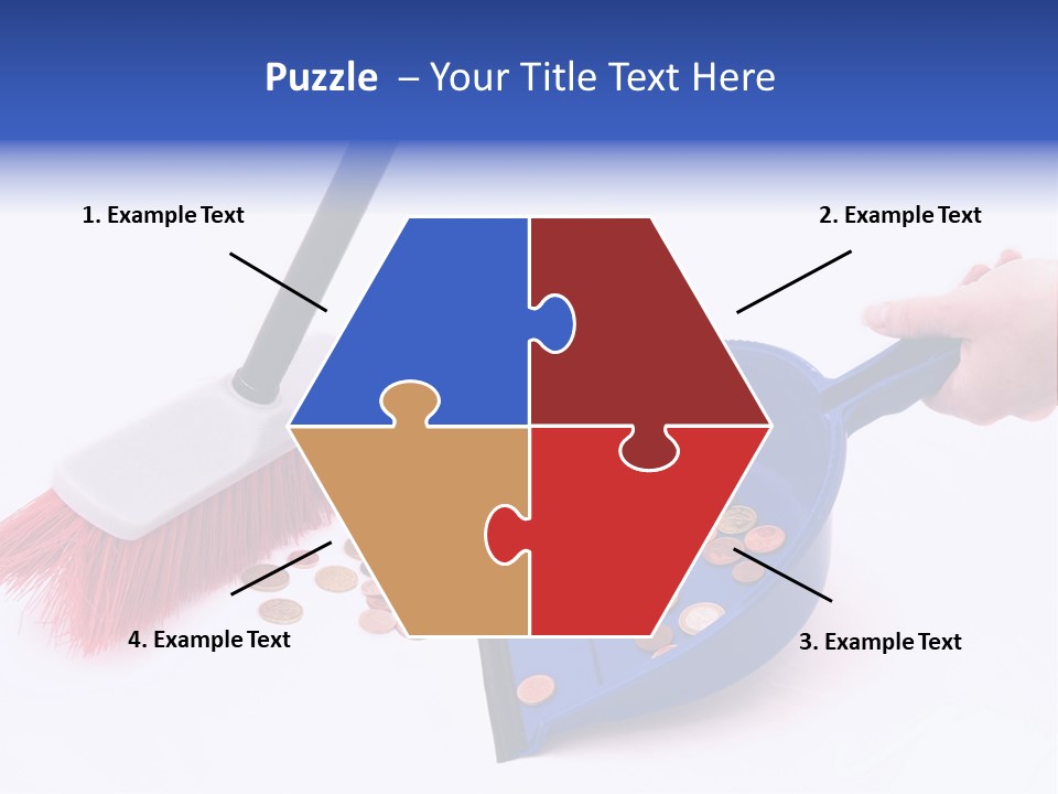 Money Sweeps Up In A Dustpan On White Background PowerPoint Template