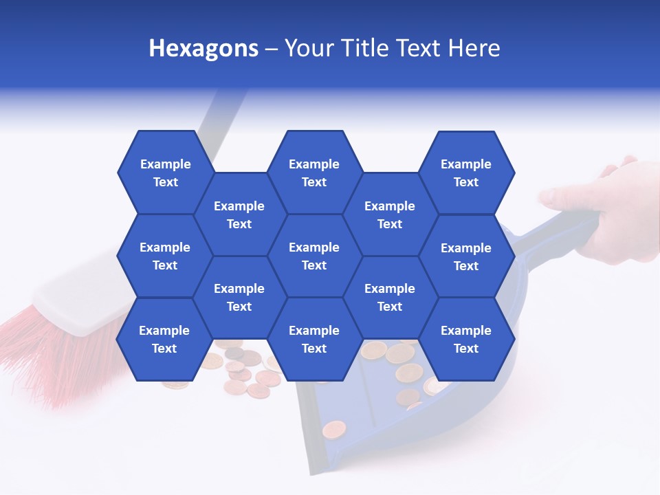 Money Sweeps Up In A Dustpan On White Background PowerPoint Template