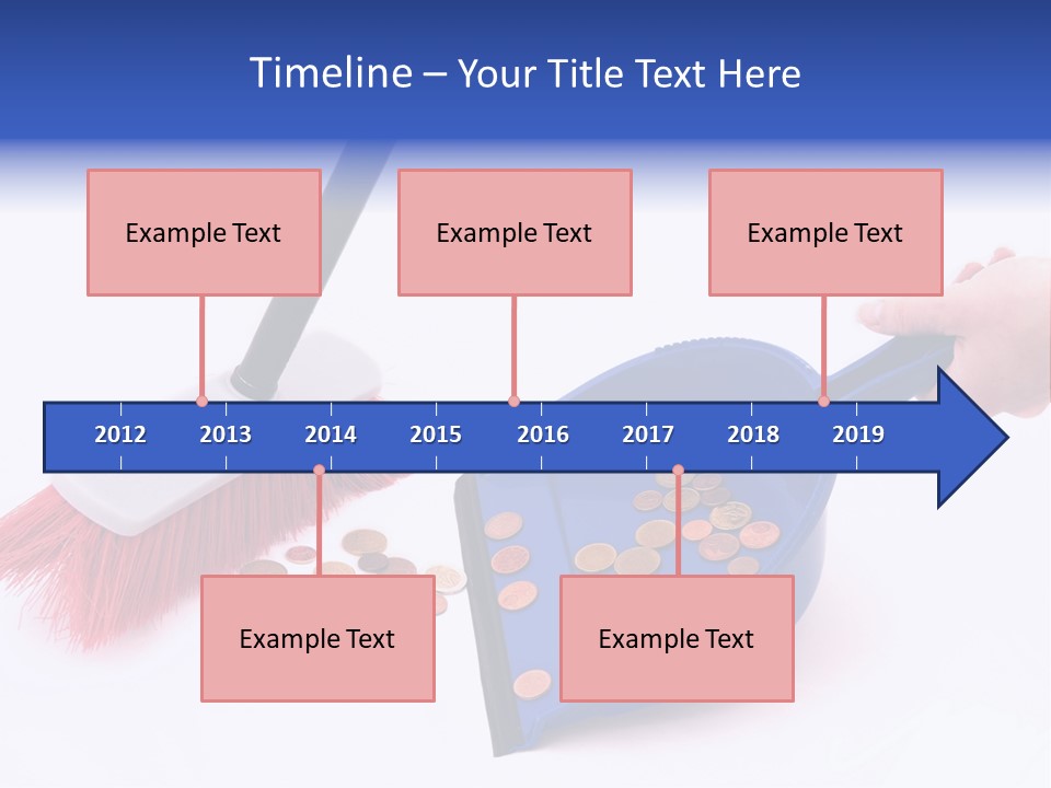 Money Sweeps Up In A Dustpan On White Background PowerPoint Template
