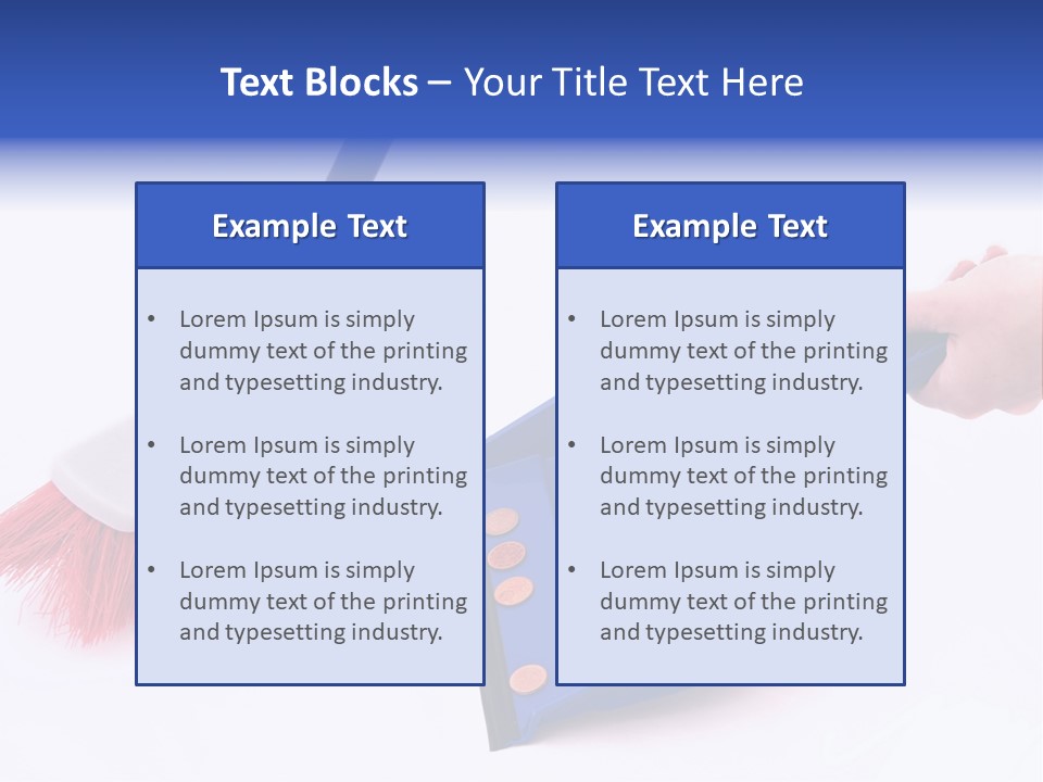 Money Sweeps Up In A Dustpan On White Background PowerPoint Template
