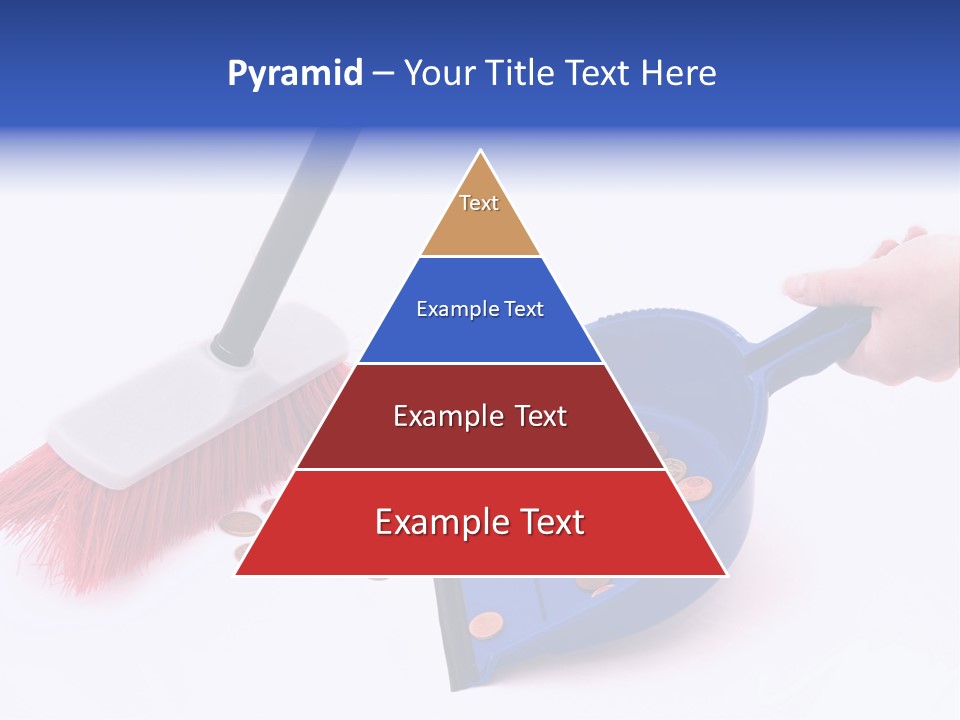 Money Sweeps Up In A Dustpan On White Background PowerPoint Template