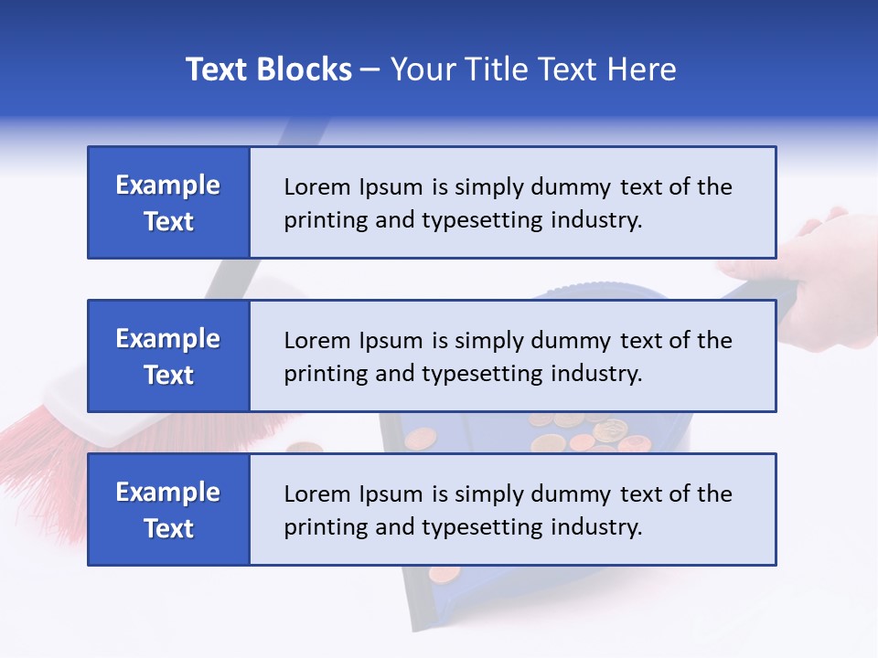 Money Sweeps Up In A Dustpan On White Background PowerPoint Template