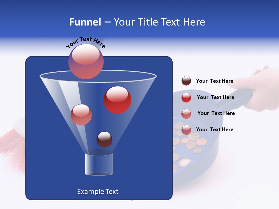 Money Sweeps Up In A Dustpan On White Background PowerPoint Template