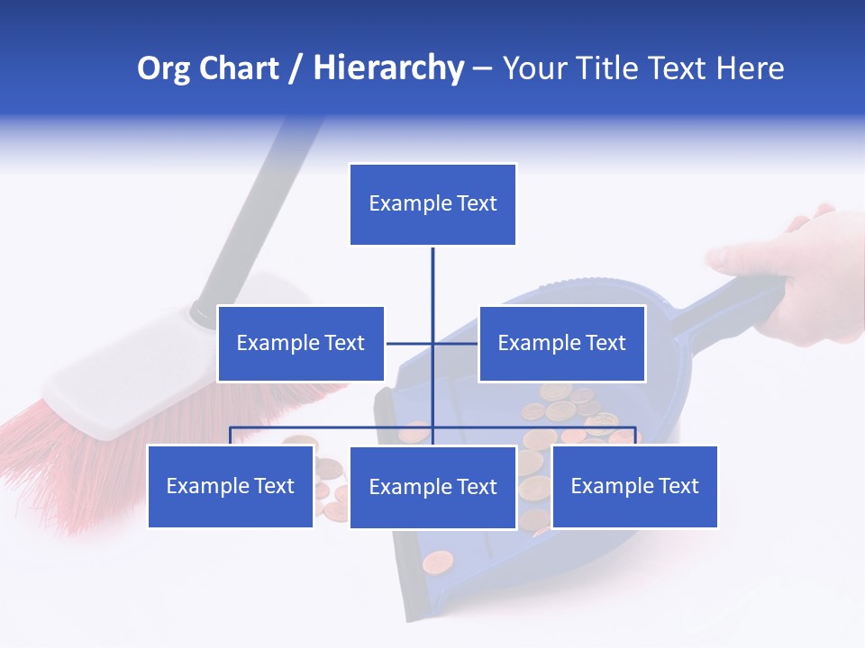 Money Sweeps Up In A Dustpan On White Background PowerPoint Template