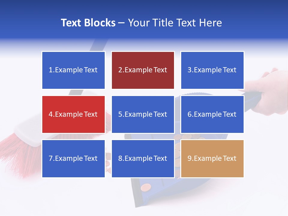 Money Sweeps Up In A Dustpan On White Background PowerPoint Template