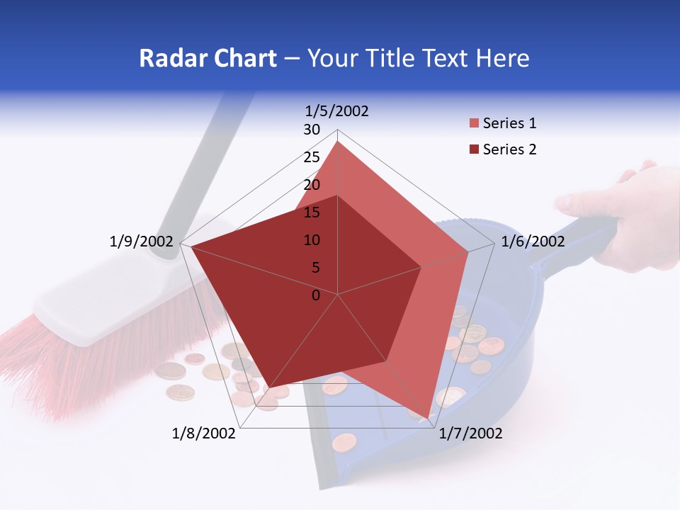 Money Sweeps Up In A Dustpan On White Background PowerPoint Template