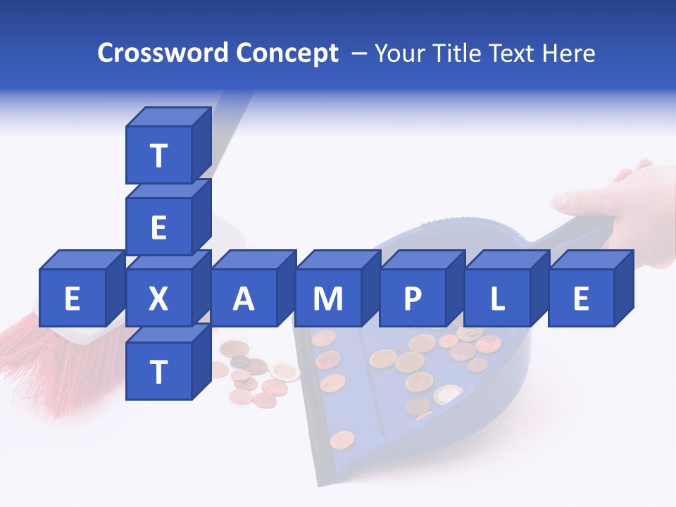 Money Sweeps Up In A Dustpan On White Background PowerPoint Template