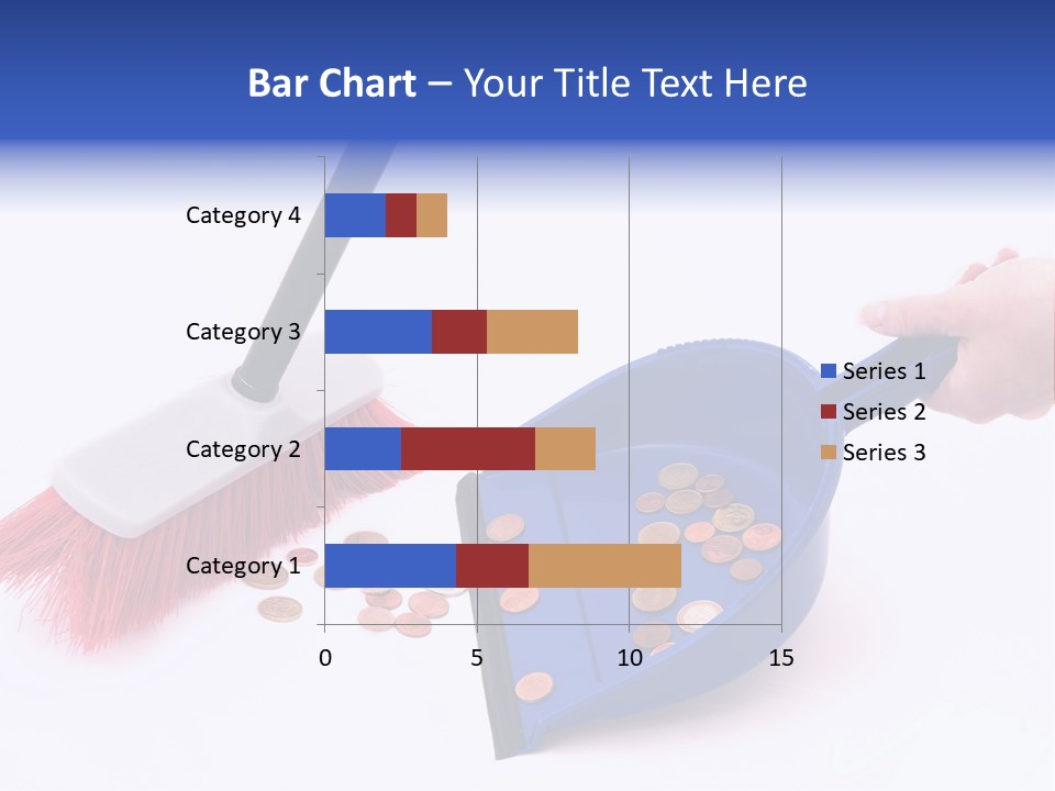 Money Sweeps Up In A Dustpan On White Background PowerPoint Template