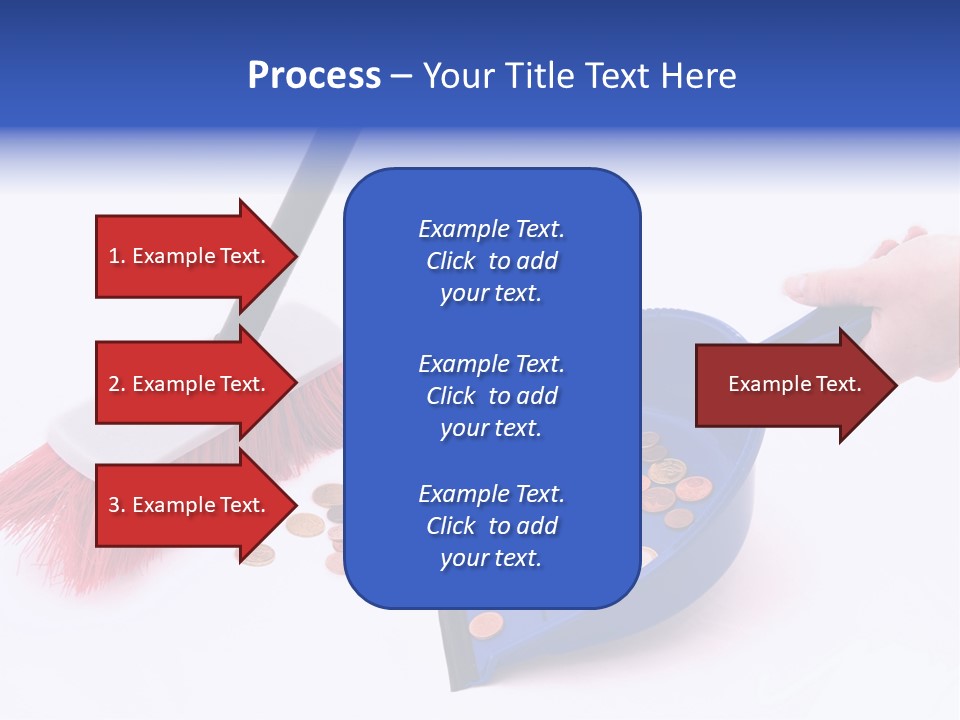 Money Sweeps Up In A Dustpan On White Background PowerPoint Template