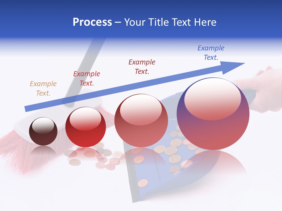 Money Sweeps Up In A Dustpan On White Background PowerPoint Template