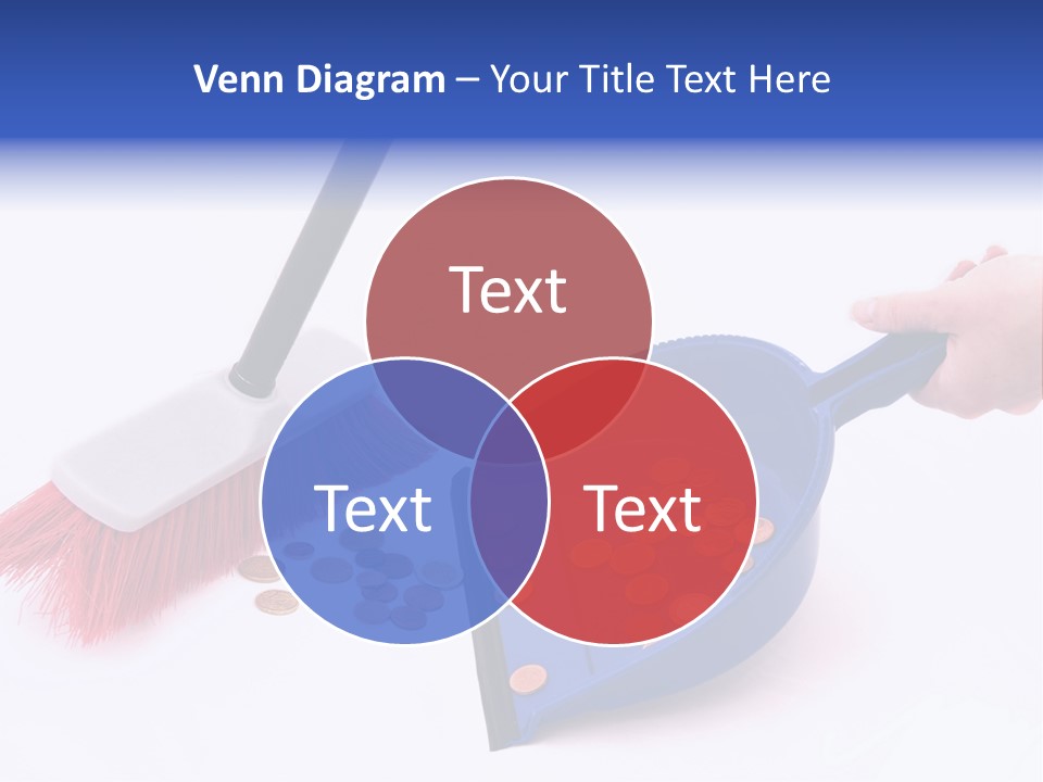 Money Sweeps Up In A Dustpan On White Background PowerPoint Template