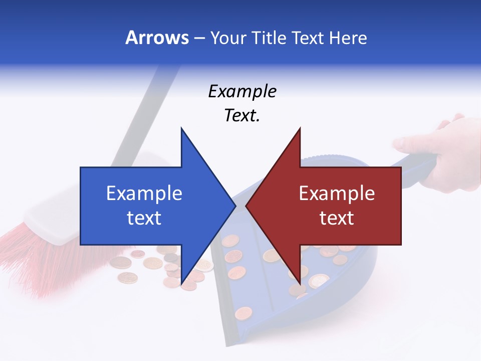 Money Sweeps Up In A Dustpan On White Background PowerPoint Template