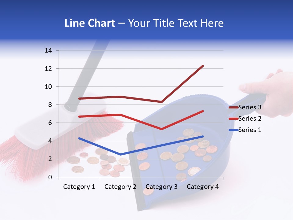 Money Sweeps Up In A Dustpan On White Background PowerPoint Template