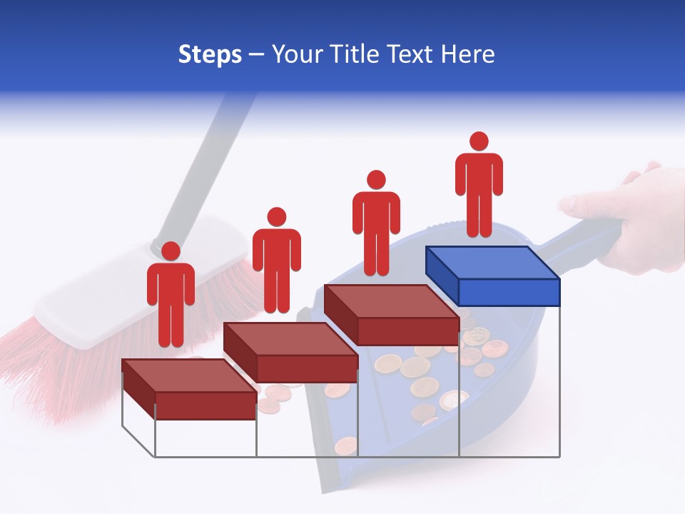Money Sweeps Up In A Dustpan On White Background PowerPoint Template