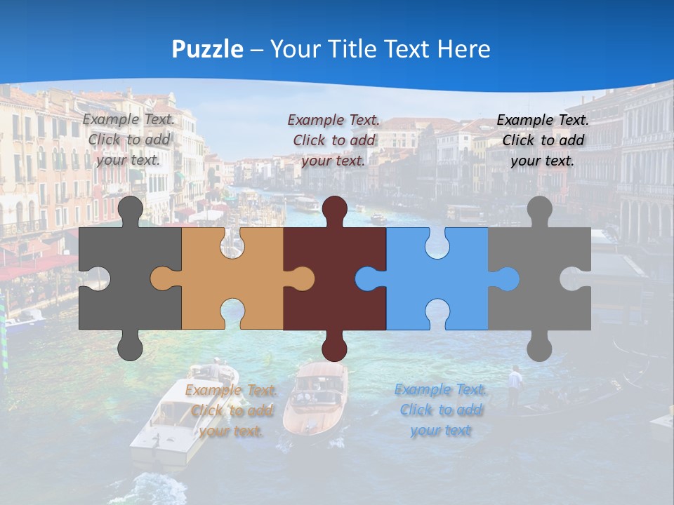 View Of Famous Grand Canal From Rialto Bridge, Venice PowerPoint Template