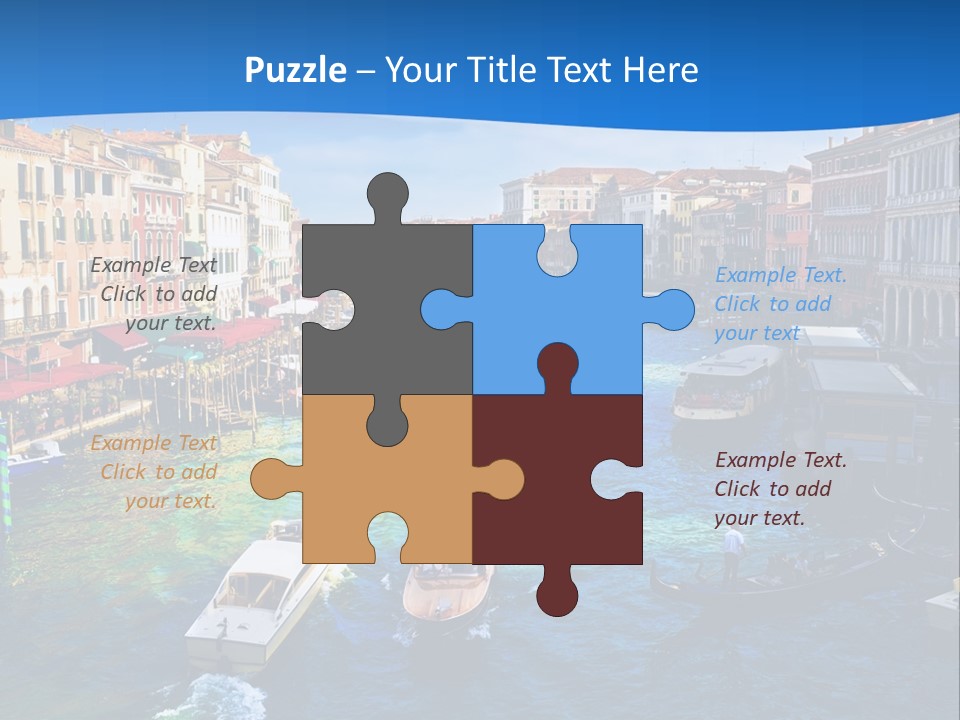 View Of Famous Grand Canal From Rialto Bridge, Venice PowerPoint Template