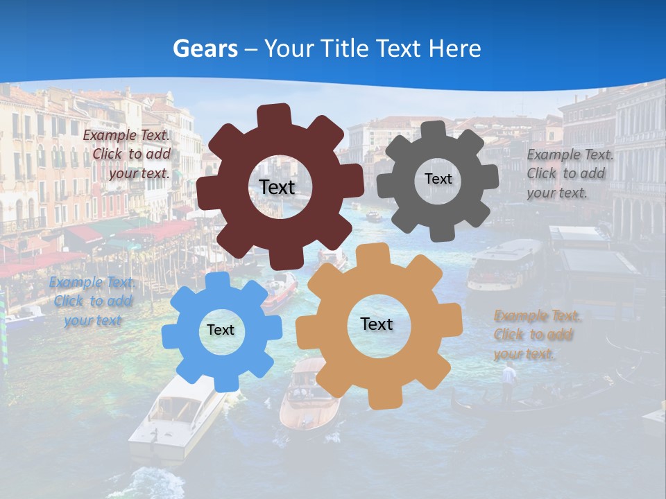 View Of Famous Grand Canal From Rialto Bridge, Venice PowerPoint Template