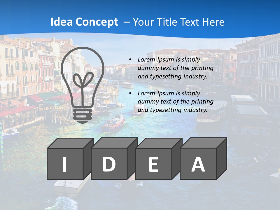 View Of Famous Grand Canal From Rialto Bridge, Venice PowerPoint Template