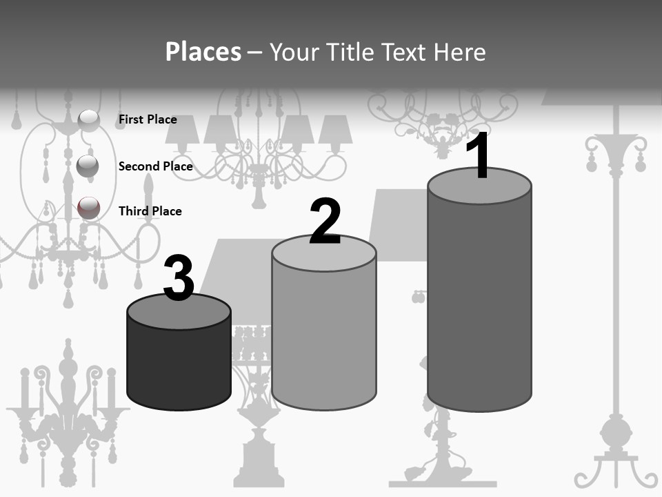 Set Of Silhouettes Of Luxury Lamps PowerPoint Template