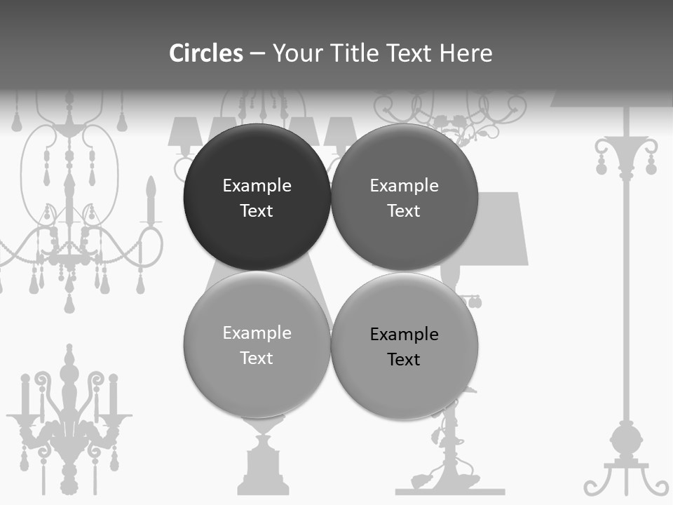 Set Of Silhouettes Of Luxury Lamps PowerPoint Template