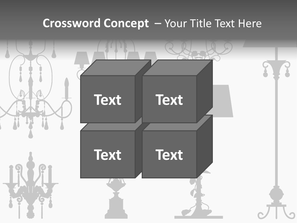 Set Of Silhouettes Of Luxury Lamps PowerPoint Template