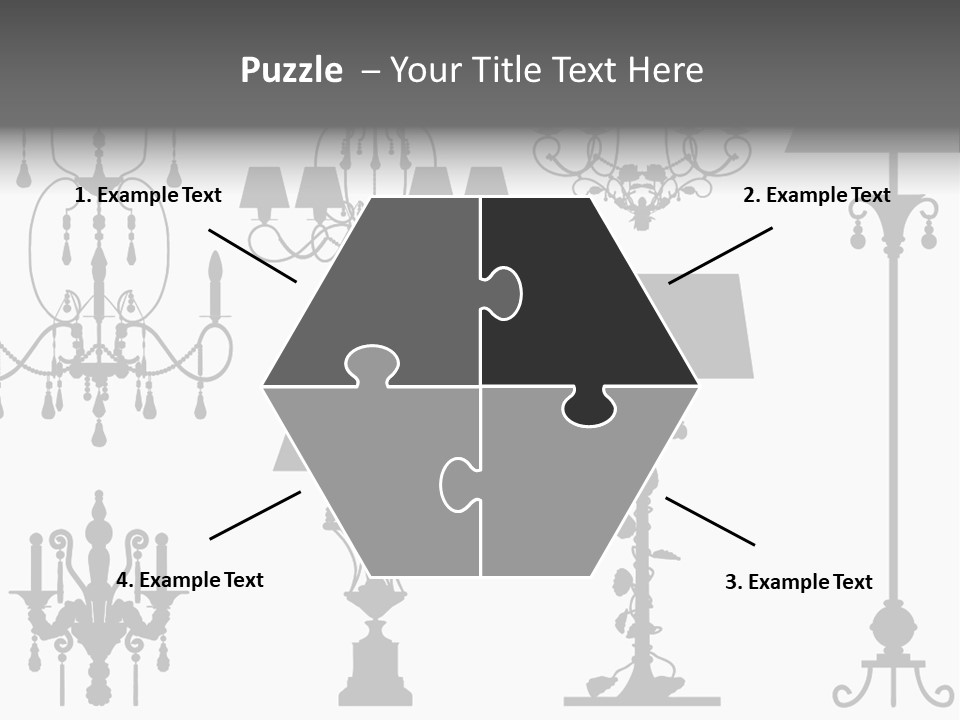 Set Of Silhouettes Of Luxury Lamps PowerPoint Template