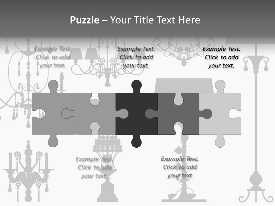 Set Of Silhouettes Of Luxury Lamps PowerPoint Template