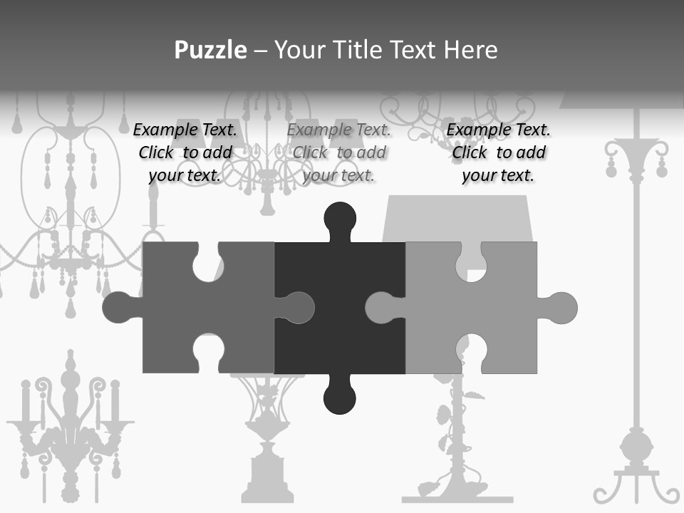 Set Of Silhouettes Of Luxury Lamps PowerPoint Template