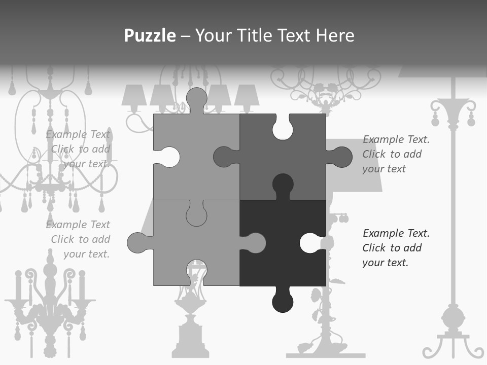 Set Of Silhouettes Of Luxury Lamps PowerPoint Template