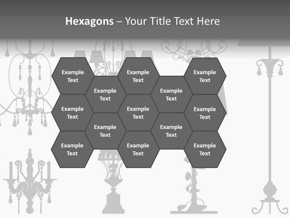 Set Of Silhouettes Of Luxury Lamps PowerPoint Template