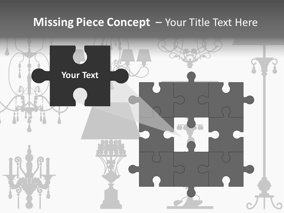 Set Of Silhouettes Of Luxury Lamps PowerPoint Template