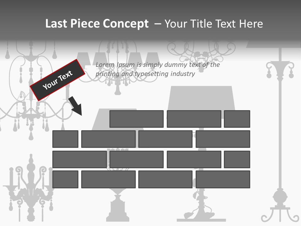 Set Of Silhouettes Of Luxury Lamps PowerPoint Template