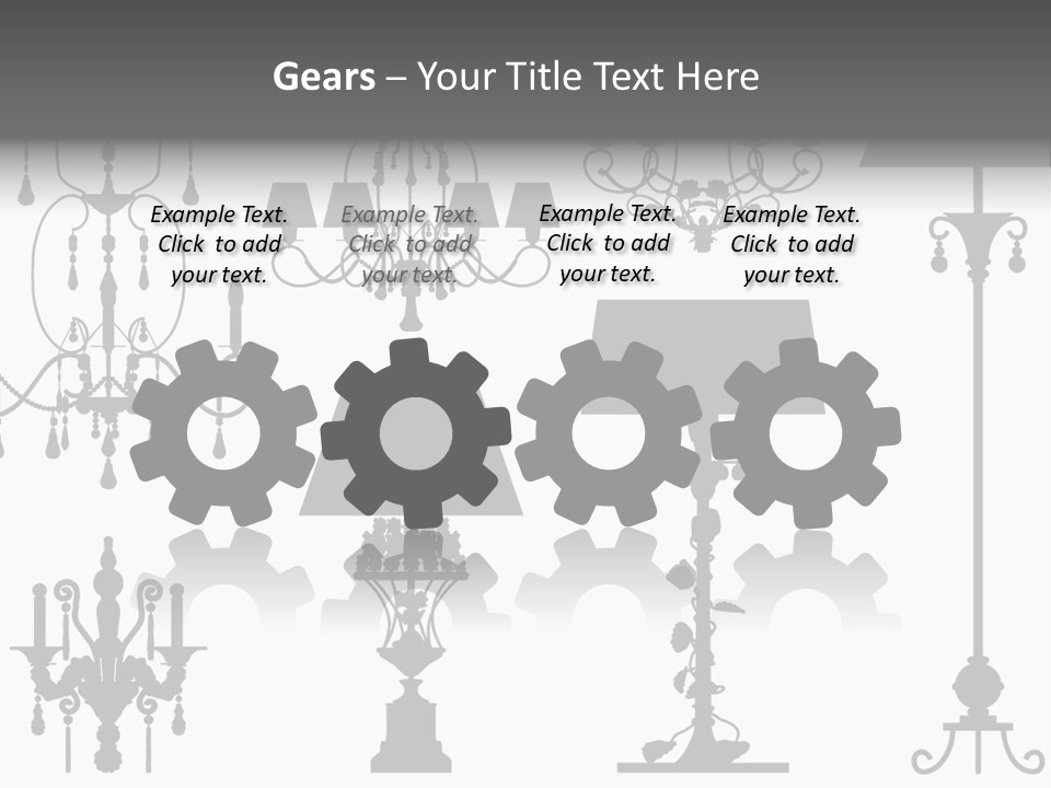 Set Of Silhouettes Of Luxury Lamps PowerPoint Template