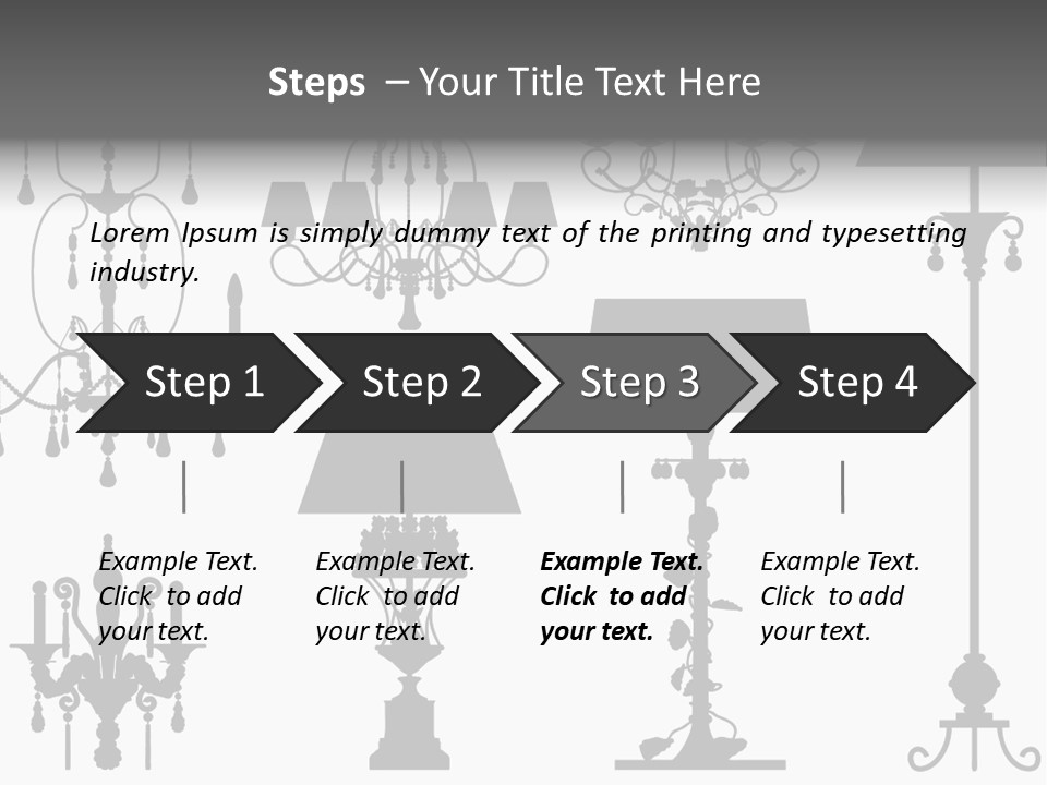 Set Of Silhouettes Of Luxury Lamps PowerPoint Template