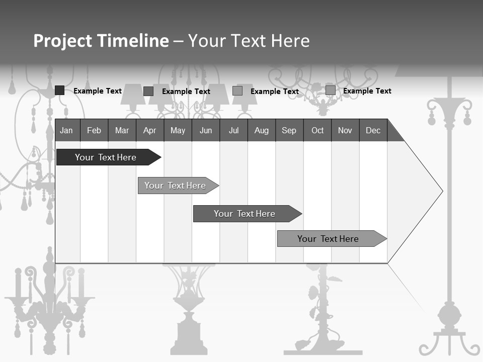 Set Of Silhouettes Of Luxury Lamps PowerPoint Template