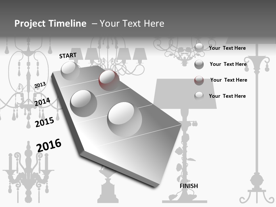 Set Of Silhouettes Of Luxury Lamps PowerPoint Template